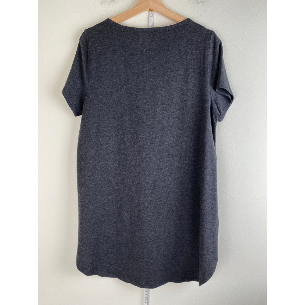 Eileen Fisher Stretch Jersey Tunic Tee Gray High Low Top Medium - Picture 7 of 10